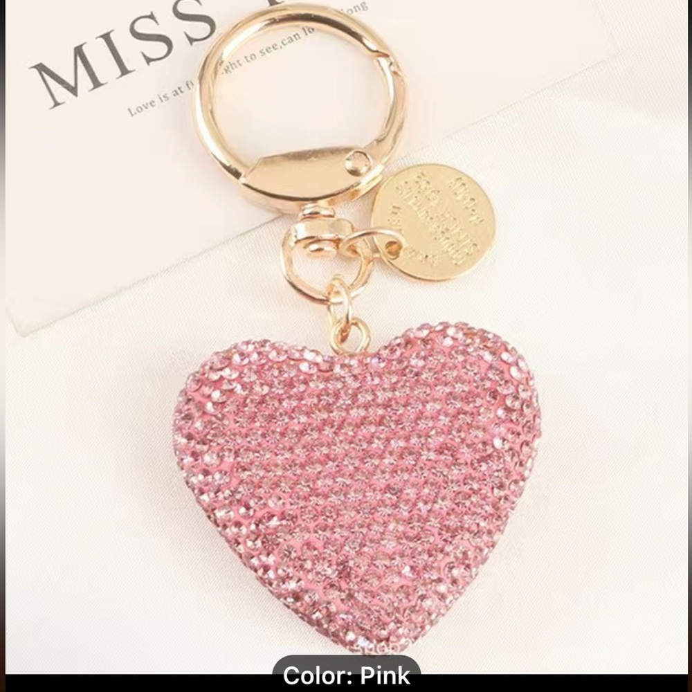 Pink Rhinestone Key Chain